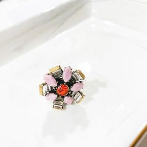 ❗️LAST ONE❗️J. Crew Crystal Flower Statement Ring Pink